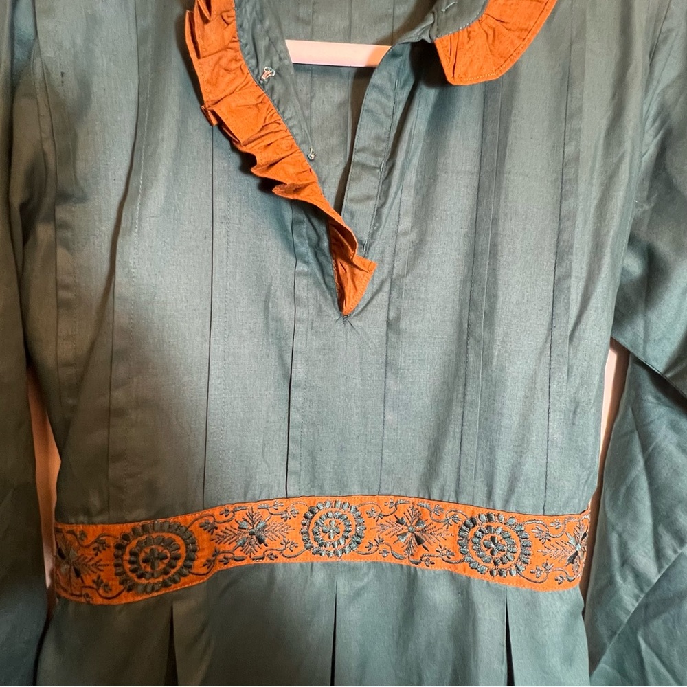 POLO Ralph Lauren Teal & Gold Dress - Picture 5 of 8